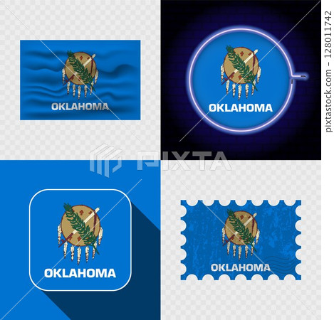 Creative the Oklahoma Flag Icon Set Collection. Creative the Oklahoma Flag Icon Set Collection. 128011742