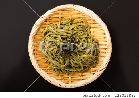 Brown soba (matcha) and Zaru soba Brown soba (matcha) and Zaru soba 128011882