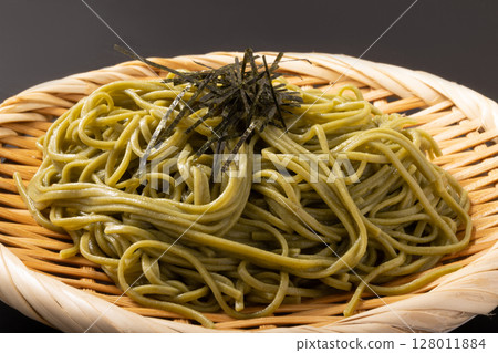 Brown soba (matcha) and Zaru soba Brown soba (matcha) and Zaru soba 128011884