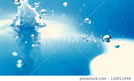 Advertisement-friendly background image with fresh water drops and water copy space 128011946