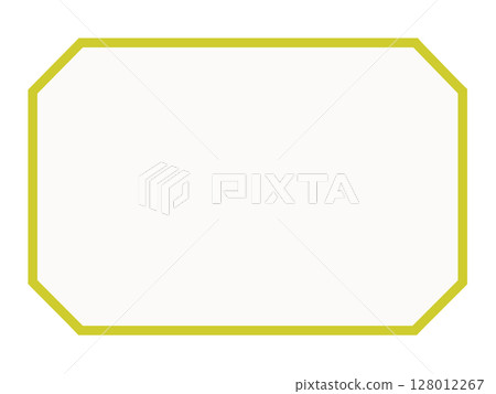 Yellow octagonal frame material (rectangle, white) 128012267