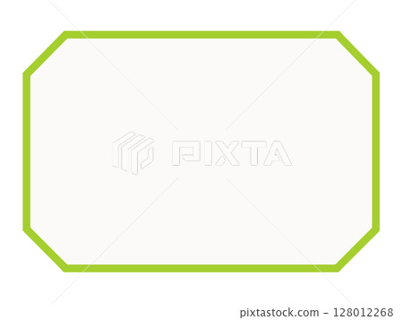 Yellow-green octagonal frame material (rectangle, white) 128012268
