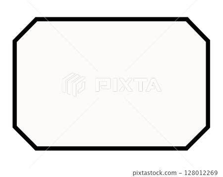 Black octagonal frame material (rectangle, white) 128012269