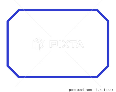 Blue octagonal frame material (rectangle, line drawing) 128012283