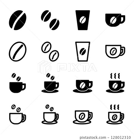 咖啡圖示插圖集 128012310