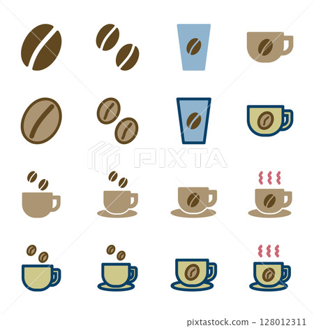 Coffee icon illustration set 128012311