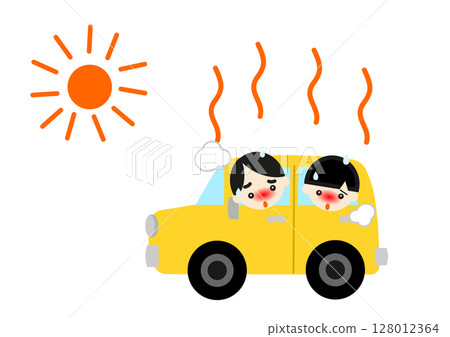 熱浪來襲，家長和孩子在車內中暑 128012364