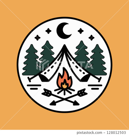 camping, tent, vector 128012503