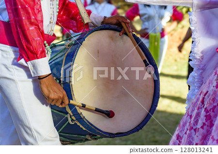 Drums and colorful clothes Drums and colorful clothes 128013241