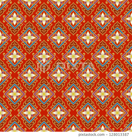 亞洲圖案 44（紅色） 128013387