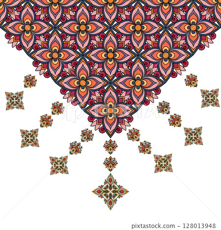 vector seamless pattern with hand drawing flowers and hearts. floral ornament for wedding invitations, cards, textile, wrapping paper, gift wrap. 128013948