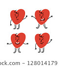 Cute hand drawn happy heart character Cute hand drawn happy heart character 128014179