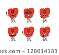 Cute hand drawn confident heart character Cute hand drawn confident heart character 128014183