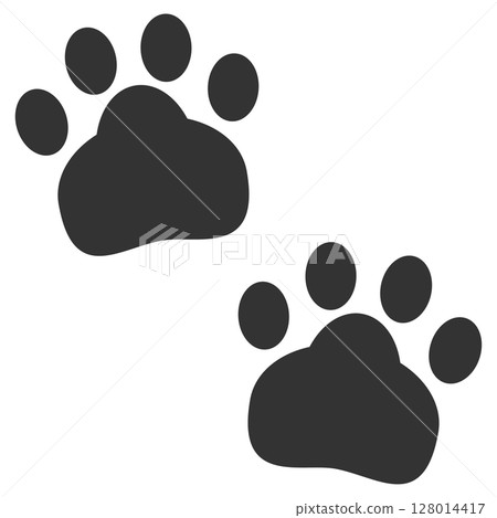 Two cute paw silhouettes 128014417