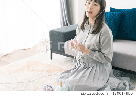 孕婦手工編織嬰兒鞋 128014990