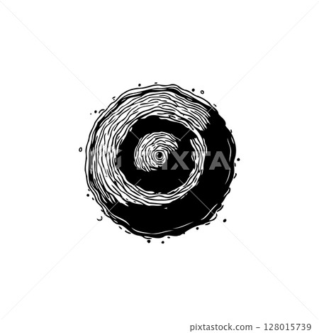 Abstract swirling vortex illustration in black and white, circular movement Abstract swirling vortex illustration in black and white, circular movement 128015739
