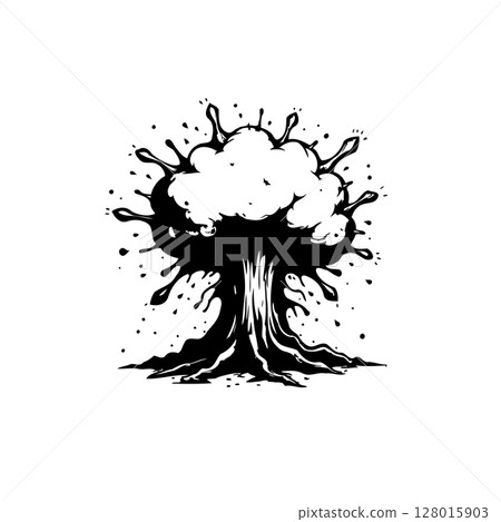 Abstract tree illustration symbolizing growth, creativity, and interconnectedness design Abstract tree illustration symbolizing growth, creativity, and interconnectedness design 128015903