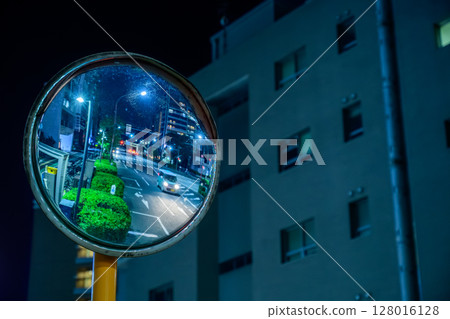 Road reflectors installed in blind spots on the road 128016128