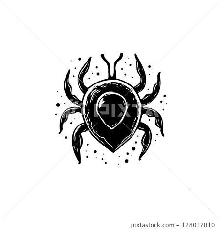 Stylized tick illustration conveying vector design for disease and parasitism Stylized tick illustration conveying vector design for disease and parasitism 128017010