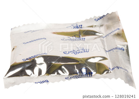 instant noodle seasoning on white background 128019241