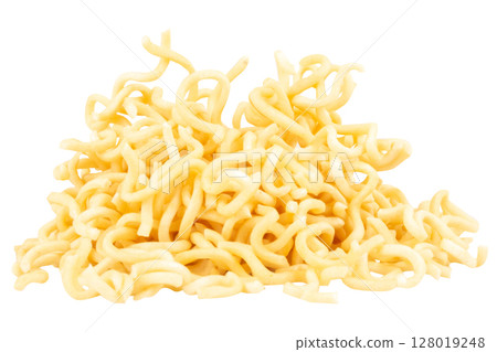 Pile of instant noodles on a white background 128019248