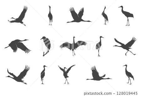 Crane bird svg, Crane bird silhouette, Japanese crane svg, Sandhill crane svg, Crane silhouette, Crane svg. Crane bird svg, Crane bird silhouette, Japanese crane svg, Sandhill crane svg, Crane silhouette, Crane svg. 128019445