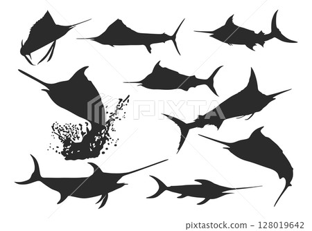 Swordfish silhouette, Sword fish vector, Sword fish svg, Swordfish clipart,  Swordfish icon, Fish silhouette 128019642