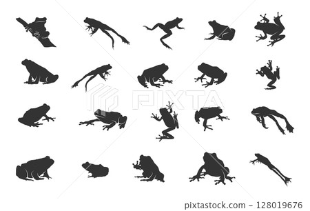 Frog silhouettes 128019676
