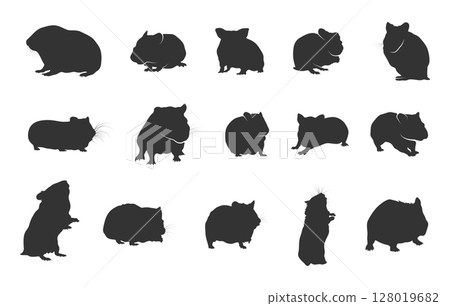 Hamster silhouettes, Hamster vector, Hamster clipart, Hamster icon, Hamster collection Hamster silhouettes, Hamster vector, Hamster clipart, Hamster icon, Hamster collection 128019682