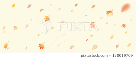 落葉飄落背景水平 128019709