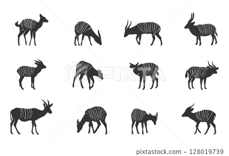 Bongo animal silhouette, Bongo silhouettes, Bongo svg, Bongo animal vector set, Bongo antelope silhouette, Bongo clipart Bongo animal silhouette, Bongo silhouettes, Bongo svg, Bongo animal vector set, Bongo antelope silhouette, Bongo clipart 128019739