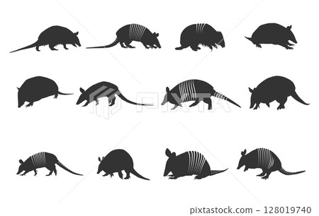 Armadillo silhouette, Texas armadillo silhouette, Armadillo svg, Tribal armadillo silhouette, Armadillo vector illustration 128019740