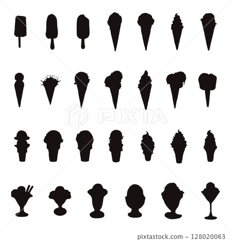 Icecream silhouettes , Ice cream silhouettes 128020063