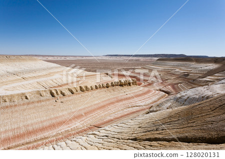 Kyzylkup plateau landscape, Mangystau desert. Rock strata formations 128020131