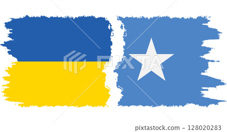 Somalia and Ukraine grunge flags connection vector Somalia and Ukraine grunge flags connection vector 128020283