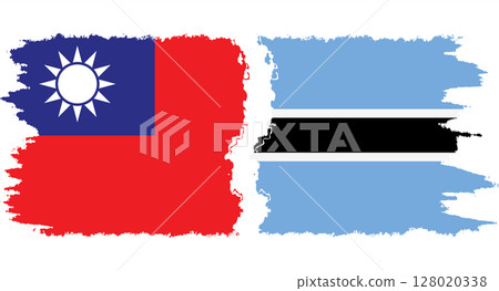 Botswana and Taiwan grunge flags connection vector Botswana and Taiwan grunge flags connection vector 128020338