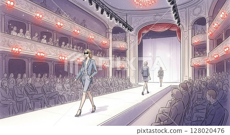 Models walking down the runway 128020476