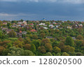 Scenic View of a Spring Village Landscape With Overcast Sky 128020500