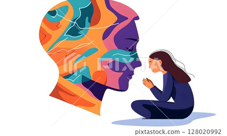 Abstract Illustration exploring the Connection between Mother and Daughter 128020992