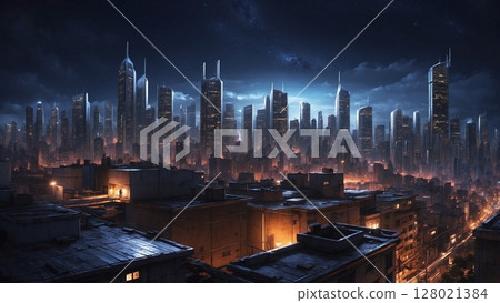 Night view of big city 128021384