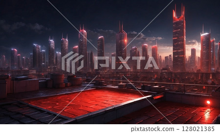 Night view of big city 128021385