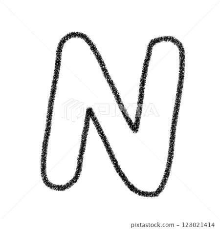字母N 手寫字母 可愛素材黑色插畫素材圖示蠟筆風格 128021414