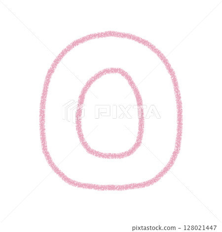 字母 O 手寫字母 可愛 材質 粉紅色 插圖 材質 圖示 蠟筆風格 128021447