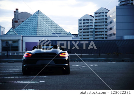 shiny black open car 128022281