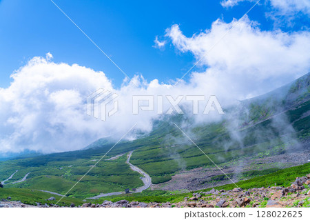 [夏季登山]夏季的乘鞍山登山風景[長野縣] 128022625