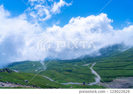 [夏季登山]夏季的乘鞍山登山風景[長野縣] 128022626