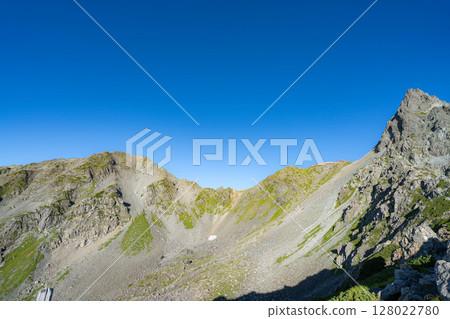 [山景素材] 初秋的槍山和東鐮山脊 [長野縣] 128022780