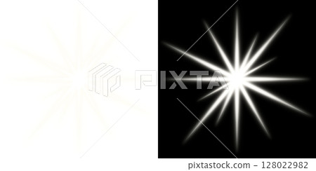 Glowing Starburst (Transparent and Black Background) - White Version Glowing Starburst (Transparent and Black Background) - White Version 128022982