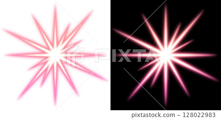 Glowing Starburst (Transparent and Black Background) - Pink Version 128022983