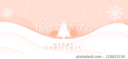 merry christmas festive celebration banner with snowflake and tree merry christmas festive celebration banner with snowflake and tree 128023130